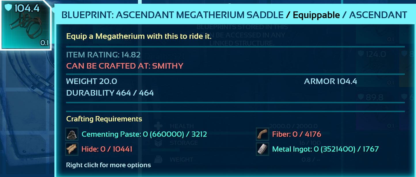 Megatherium Saddle Blueprint