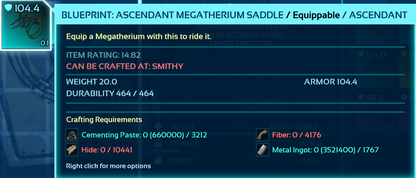 Megatherium Saddle Blueprint