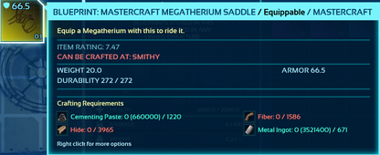 Megatherium Saddle Blueprint