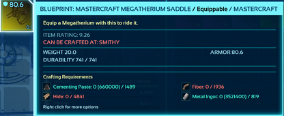 Megatherium Saddle Blueprint