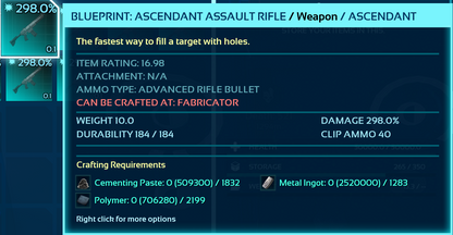 Blueprint: Assalut Rifle