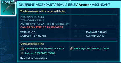 Blueprint: Assalut Rifle