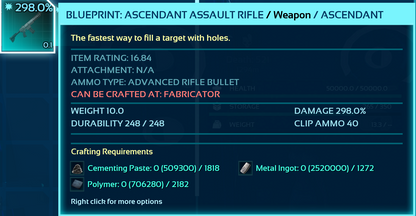 Blueprint: Assalut Rifle