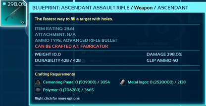 Blueprint: Assalut Rifle