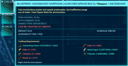 Blueprint: Harpoon Launcher