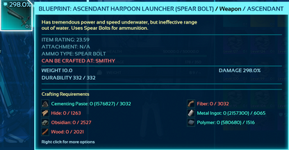 Blueprint: Harpoon Launcher