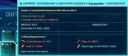 Carcharodontosaurus Carchar Saddle Blueprint