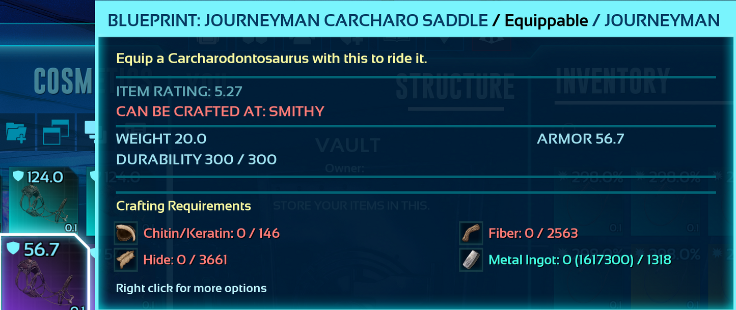 Carcharodontosaurus Carchar Saddle Blueprint