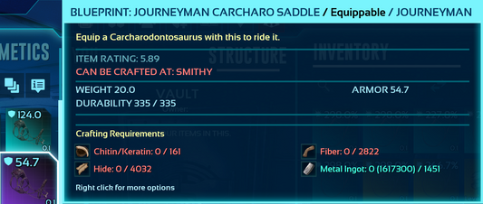 Carcharodontosaurus Carchar Saddle Blueprint