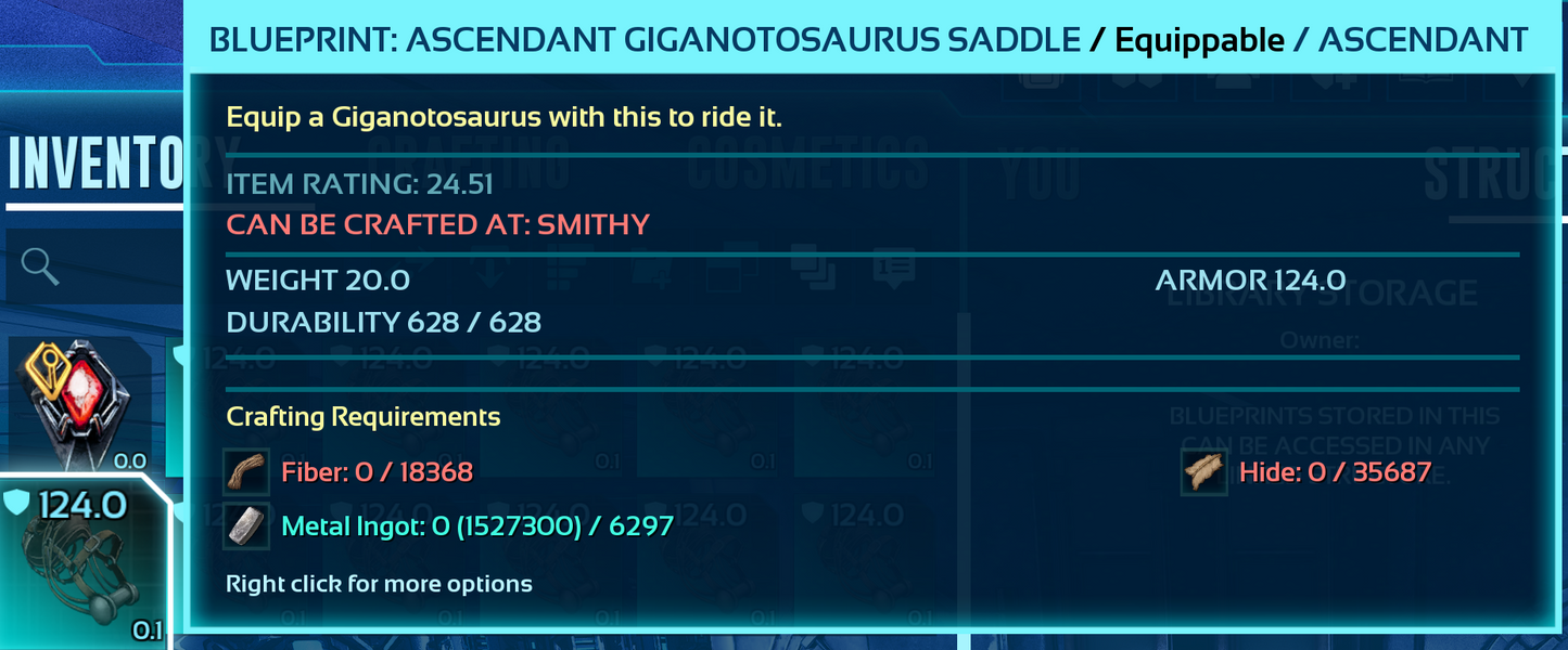 Giganotosaurus Saddle Blueprint