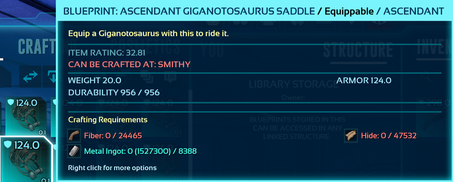 Giganotosaurus Saddle Blueprint
