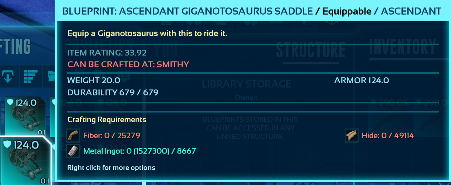Giganotosaurus Saddle Blueprint