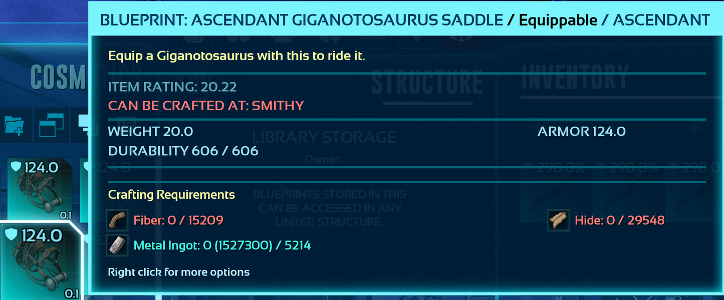 Giganotosaurus Saddle Blueprint