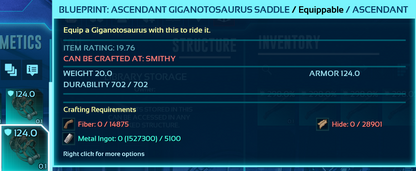 Giganotosaurus Saddle Blueprint