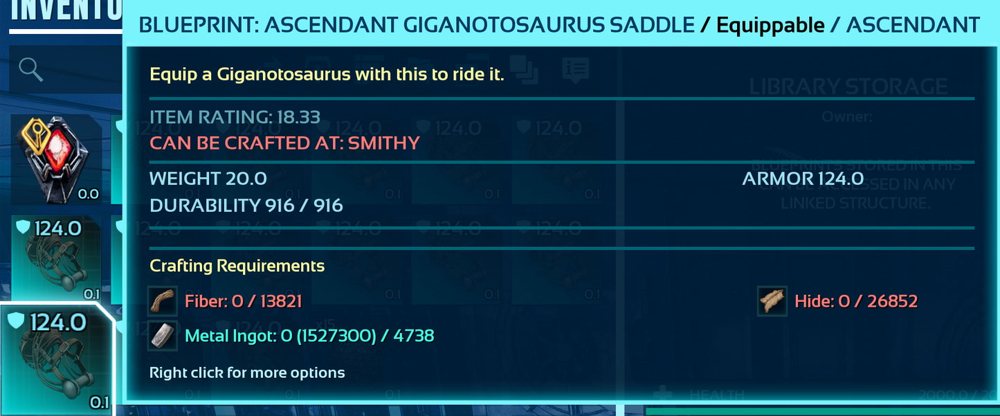 Giganotosaurus Saddle Blueprint