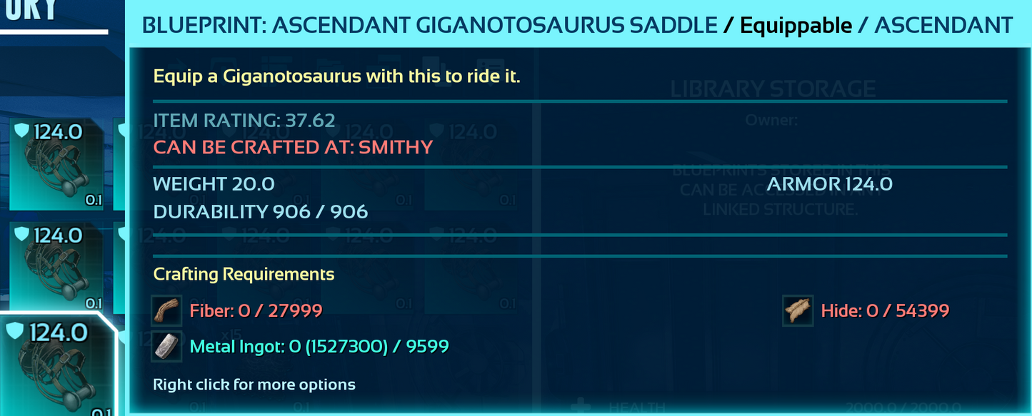 Giganotosaurus Saddle Blueprint