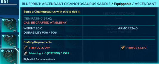 Giganotosaurus Saddle Blueprint