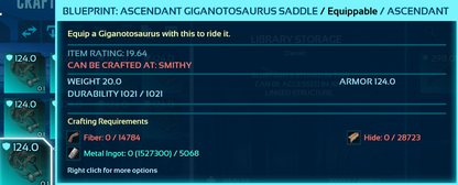 Giganotosaurus Saddle Blueprint