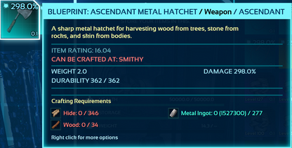 Metal Hatchet Blueprint