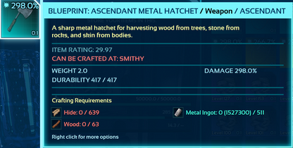 Metal Hatchet Blueprint
