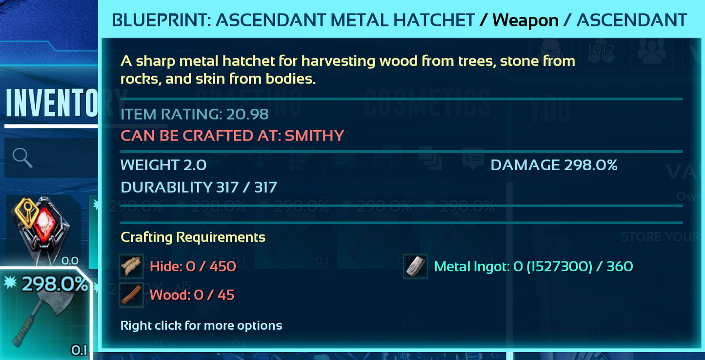 Metal Hatchet Blueprint