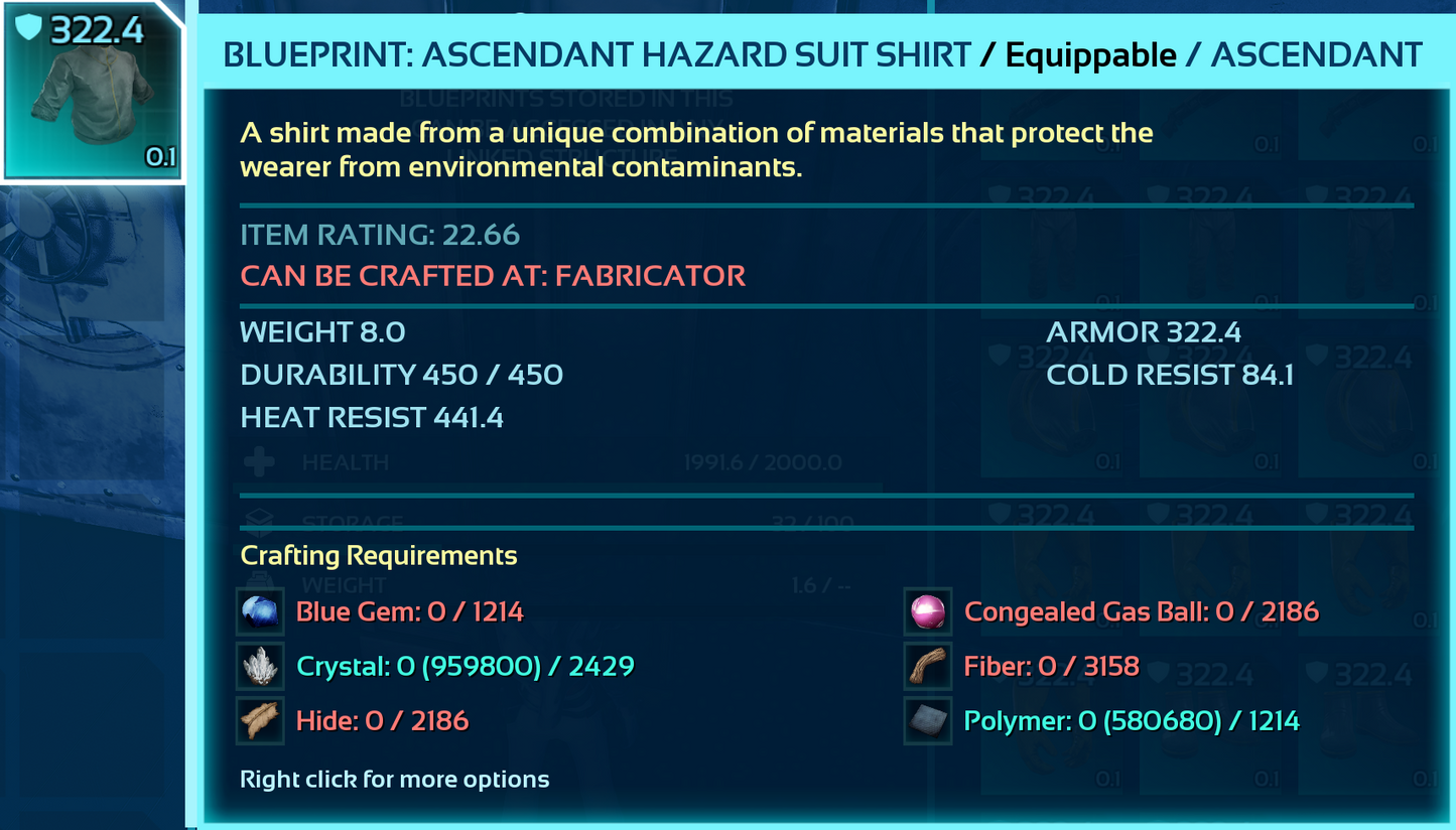 Hazard Suit Blueprint