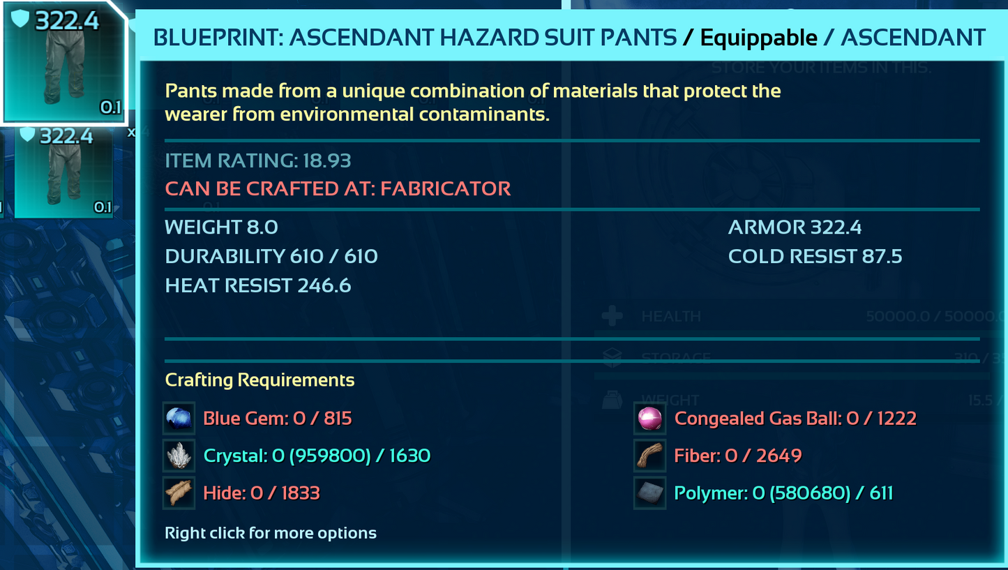Hazard Suit Blueprint