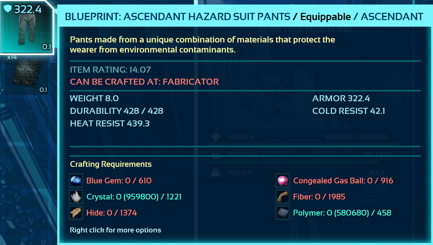 Hazard Suit Blueprint