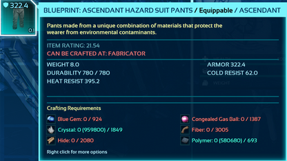 Hazard Suit Blueprint