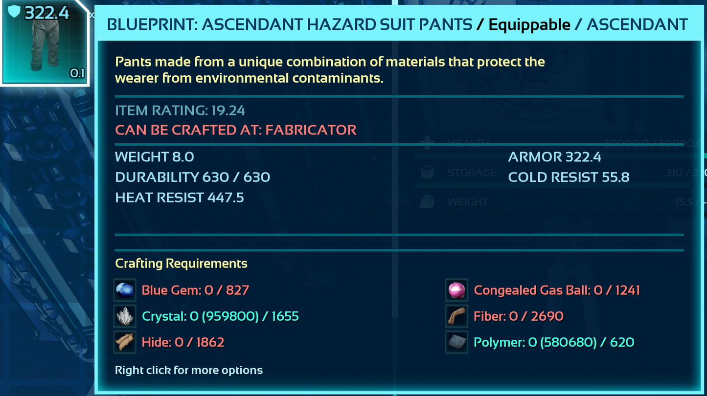Hazard Suit Blueprint