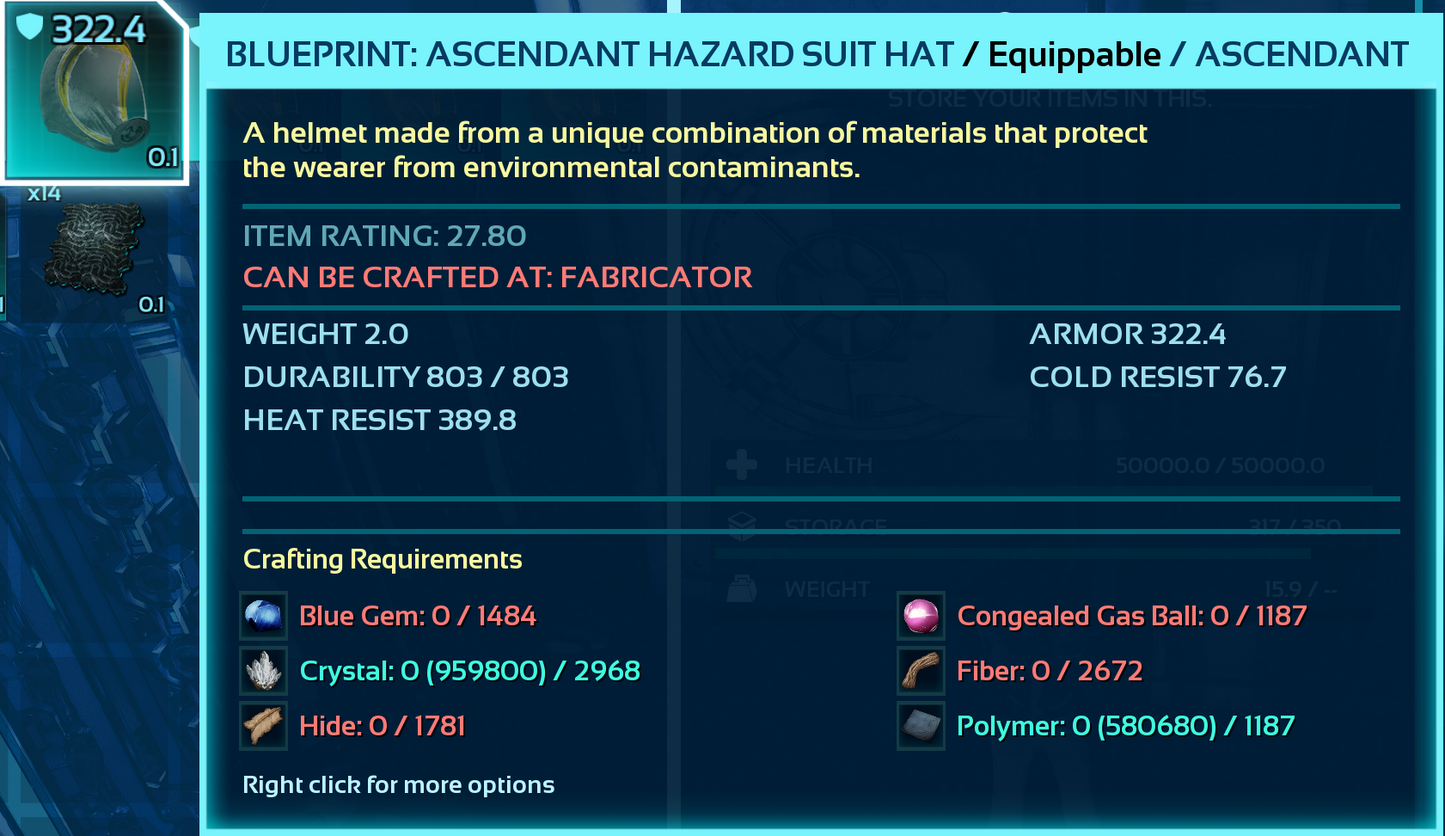 Hazard Suit Blueprint