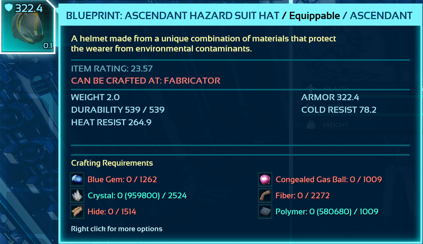 Hazard Suit Blueprint