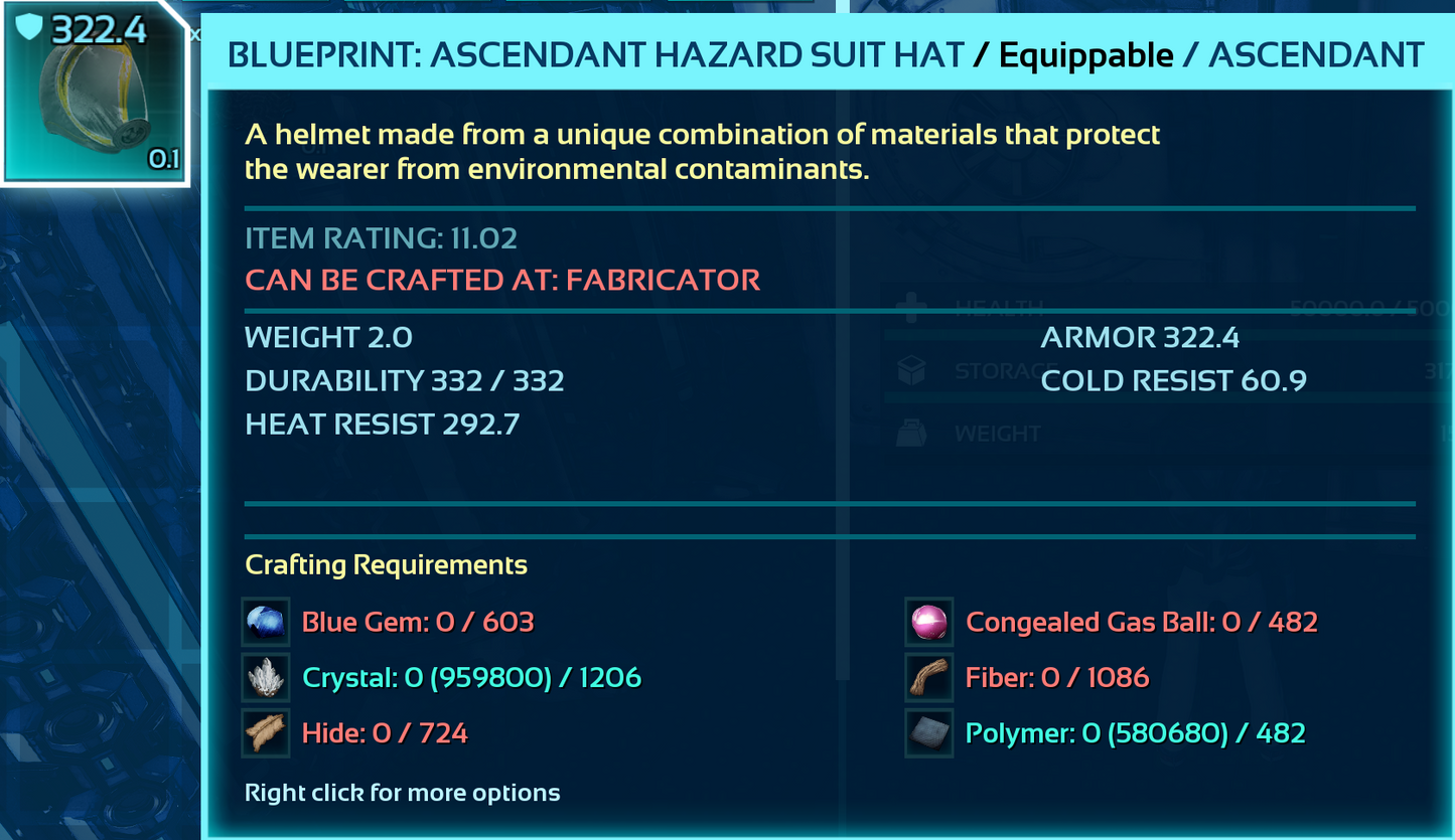 Hazard Suit Blueprint