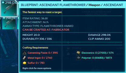 Flamethrower Blueprint