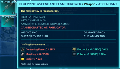 Flamethrower Blueprint