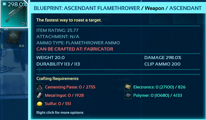 Flamethrower Blueprint