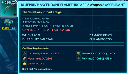 Flamethrower Blueprint