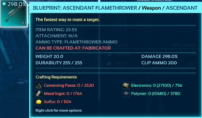 Flamethrower Blueprint