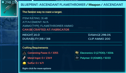 Flamethrower Blueprint