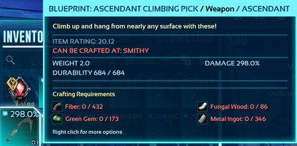 Climbing Pick Blueprint