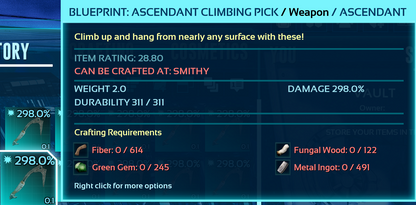 Climbing Pick Blueprint