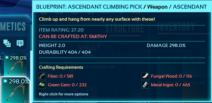 Climbing Pick Blueprint