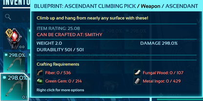 Climbing Pick Blueprint